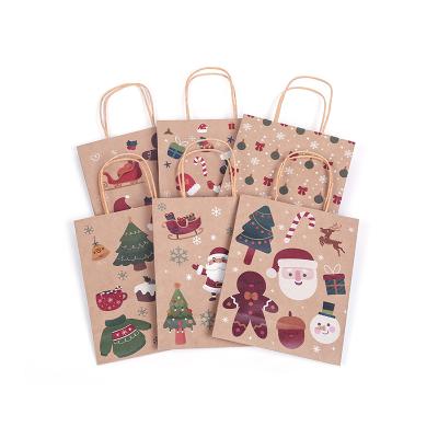 China New Product Recyclable Christmas Gift Bag Brown Paper Bag With Custom Logo for sale