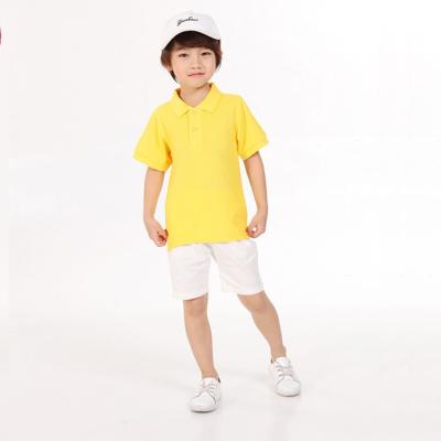 China 100% Sustainable Cotton Made Kid Summer Polo Shirt Turndown Collar Customize Logo Shirt Print Embroidery For Kids for sale