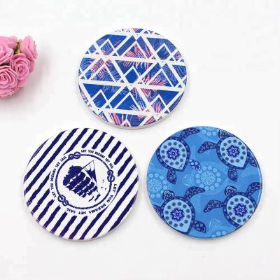 China Viable Customized Ceramic Water Cup Thermal Absorbent Water Protection Insulation Logo Transfer Cork Coaster for sale