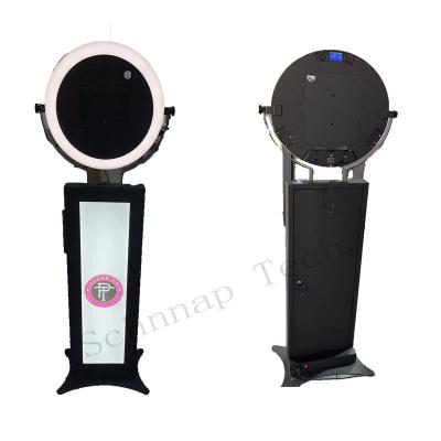 China Portable Selfie Booth LED Ringlight Social Media Booth Floor Stand Photo Booth Kiosk Station for 10.9-12.9” iPad Air Pro Selfie Photo Booth for sale