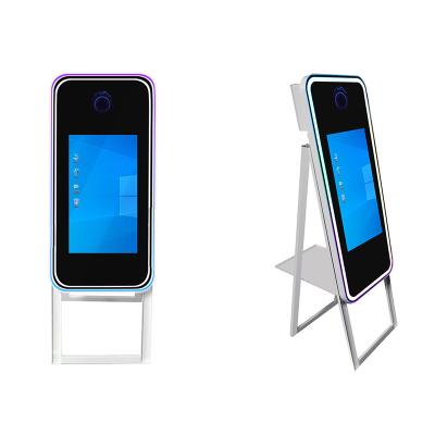 China Magic Photo Booth Foldable SDK Mirror Machine Kiosk Self Service Mirror Photo Booth for sale