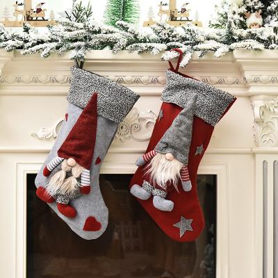 China Decorative 2022 Christmas Day New Year Gift Bag Christmas Stocking Noel Christmas Decorations For Home Navidad 2021 Knock Christmas Tree Decoration Natal Decor for sale