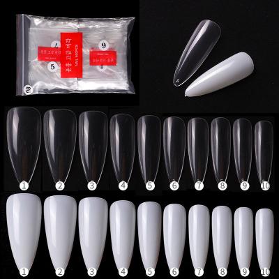 China Artificial Manicure Art Tips Full Cover Ballet Nails Long Coffin Fake French Fashion Fake Transparent French Nail Press On Nail for sale