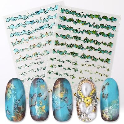 China 2022 New Year 2022 Transfer Paper Nail Stickers Decals Amazon Japanese Style Crack Nail Art Sliders Watermark Simple Manicure Tips for sale