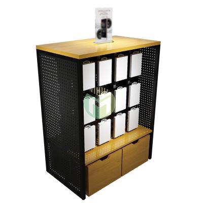 China 2022 all-match single hook shopping mall new product promotion fashion wooden display stand with base cabinet for sale