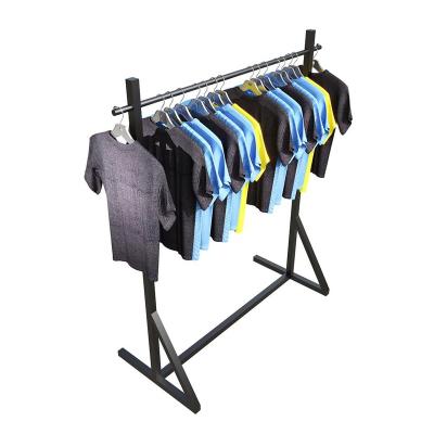 China Simple Custom Wholesale Portable Customized Clothing Store Metal Display Garment Rack for sale