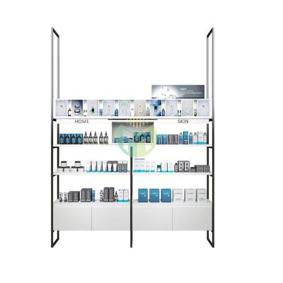 China Custom Wholesale Accessory Wall Perfume Display Rack Mall Store Decoration Store Design Cosmetic Cabinet for sale