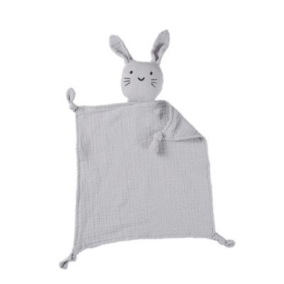 China Disposable Muslin Plush Bunny Panda Baby Security Blanket Rabbit Organic Soft Stuff Toys for sale