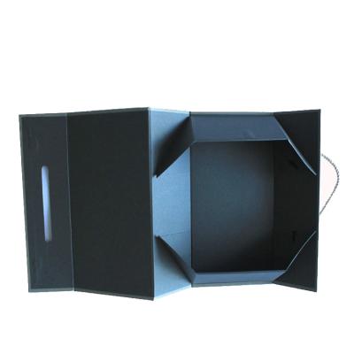 China Factory Custom Recyclable Black Rigid Paper Large Hand Held Packaging Gift Box for sale