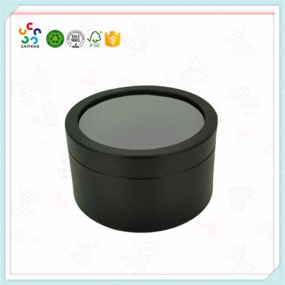 China Recyclable custom high quality small round cardboard box with clear lid for flower for sale