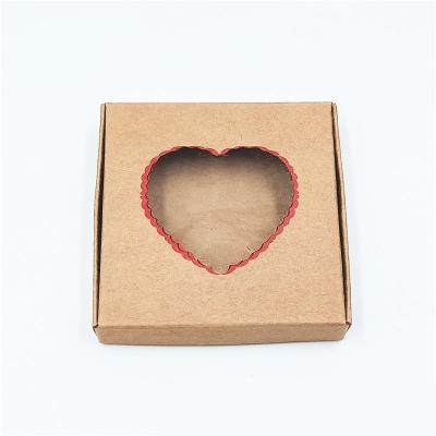 China Recycled Materials Customized Design Corrugated Kraft Paper Chocolate Packaging Gift Box With Window for sale