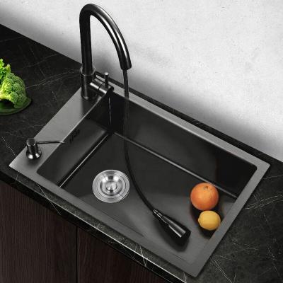 China With Faucet Judong Products Stainless Steel Sink Nano Black Kitchen Sink 7843 for sale