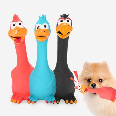 China Stocked Dog Toy Oem Wholesale Latex Squeaky Tpr Pet Products Chicken Shape Mascotas Debarking Custom Rubber Squeakers Dog Toy for sale