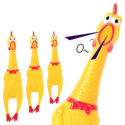 China Stocked Wholesale Cheap 16/39/42 Cm Dog Squeak Toys Screaming Resistant Chew Toy Screaming Chicken Sound Toy Squeaky Rubber Chicken Bite for sale