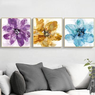 China Decorative Canvas Painting 59x59cm Modern Flower Wall Art Print Canvas Painting for Living Room for sale