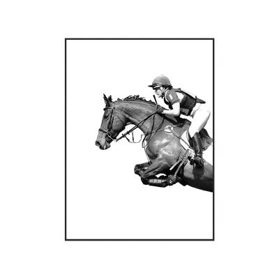 China New Product Horse Riding Oil Canvas Wall Art Home Decor Modern Wall Painting Set For Living Room for sale