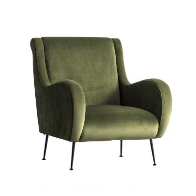 China Cheap Nordic Designer Extended Living Room Furniture Sofa Chair Set Simple Luxury Leisure Living Room Velvet Green High Back Accent Chair 2 for sale