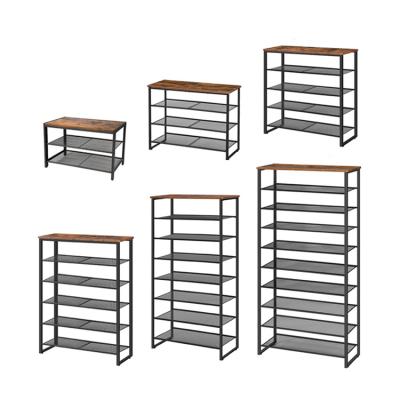 China (Size)Adjustable High Quality Living Room Furniture Space Saver Shoes Racks Modern Wooden 8 Tire 10 Layer Shoe Racks for sale