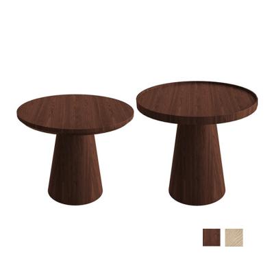 China Hot Selling Modern Simple Living Room Extendable Small Round Nordic Wood Side Tables Mushroom Solid Wood Coffee Table for sale