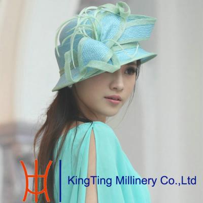 China Summer Knitted Customized Womens Straw Hat For Party / Wedding for sale