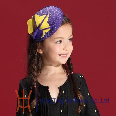 中国 美しくかわいい紫色のフェルトは Fascinators の帽子、党のための天飾りをからかいます 販売のため