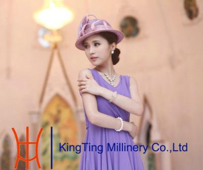 China Purple Red Fashion Women Ladies Sinamay Hats for Summer Autumn for sale