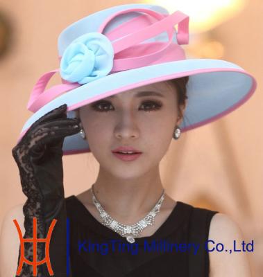 China European New  Designed Style Of  Lady Organza Hats In Light Blue Or Any Colors for sale