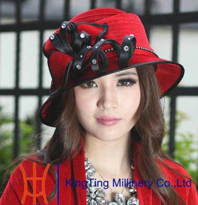 China Comfortable Custom Winter 100% Polyester Velvet Hats For Adults Women for sale