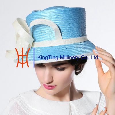 Chine Le ruban a décoré le chapeau de paille de dames, été de chapeaux de style de Fedora/automne à vendre