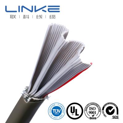 China 50 Cores Shield Flat Industrial Control Cable with PVC Insulation TPU Sheath for sale