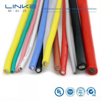 China UL3135 Silicone Rubber Wire 30 28 26 24 22 20 18 16 14 12 10 AWG Insulated Soft Copper Electron LED Lamp Lighting Cable for sale