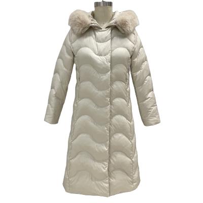 China Lady Clothing Female Jackets Winter Coat Waterproof Women Snow Wear Thick Down Jacket With Fur Hood for sale