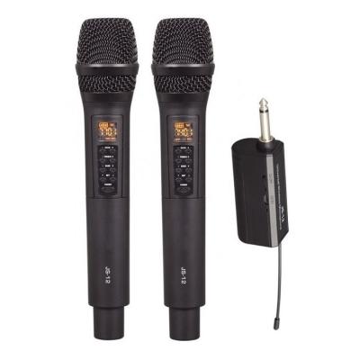 China Handheld Wireless UHF Mic Dual Professional Microphone Set for Karaoke Machine/Party/Church with Rechargeable Receiver JS-12 for sale