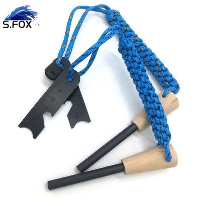 China 7 Strands Parachute 550 Handle Durable Hot Selling Braided Wooden Fire Starter for sale