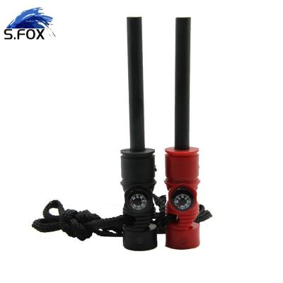 China Durable Cheap Price Survival Tool Outdoor Lighter Flint Fire Starter Magnesium Whistling Tool Compass for sale