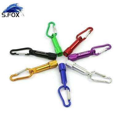 China Mini Carabiner Pocket Flashlight Small delicate and exquisite LED torch with hook for hanging mountaineering camping for sale