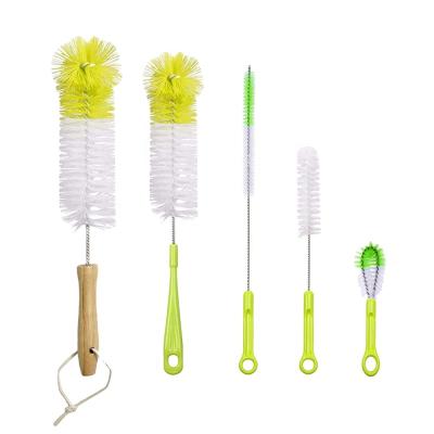 China Universal Baby Water Bottle Straw Cleaner Brushes Set Non-scratch ESD Viable 5PCS Long Handle for sale