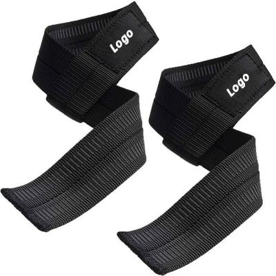 China Gym Adjustable Breathable Custom Power Elasticity Hand Bar Lifting Wrist Support Wraps Weight Lifting Straps For Fitness for sale