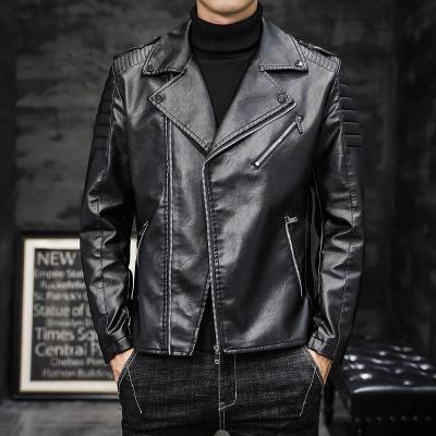 China New Men's Autumnleather Jacket High Quality Black Leather Jacke Jacket Custom Men's Leather Jackets Skin Coat Men QUICK DRY for sale