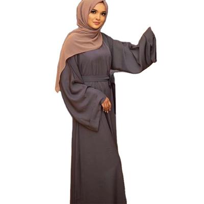 China 2021 Anti-Static Dubai Muslim Abayas For Women Casual Muslim Dress Bandage Kaftan 2019 Dress Front Abaya In Arab Open Islamic Plus Size for sale