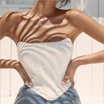 China Womens Viable Simple White Bustier Tops New Formal Tube Tops for sale