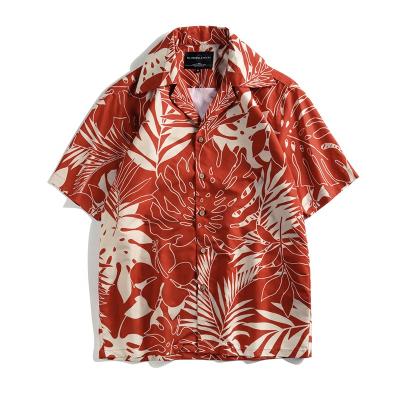 China Breathable All Over Hawaii Floral Print Rayon Print Shirt Mens Short Sleeve Casual Shirts For Men 2021 for sale