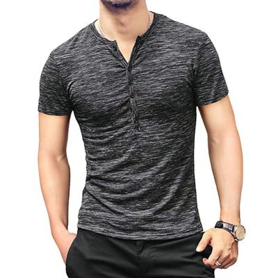 China Hot Summer Viable New Jacquard Slim-Fitting T-shirt V Neck T-shirts Men's T-shirt Printed Custom Made for sale