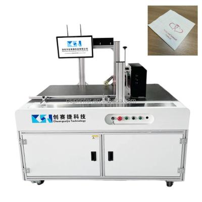 China Hotels CSJ210A Napkin Tissue Digital Printing Machine CMYK Color Inkjet Printer for sale