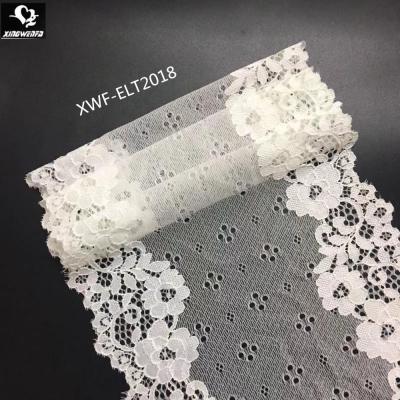 China White Underwear 18cm Width Lingerie Lace Trim Embroidery Lace Fabric Underwear Border Lace Trim for sale