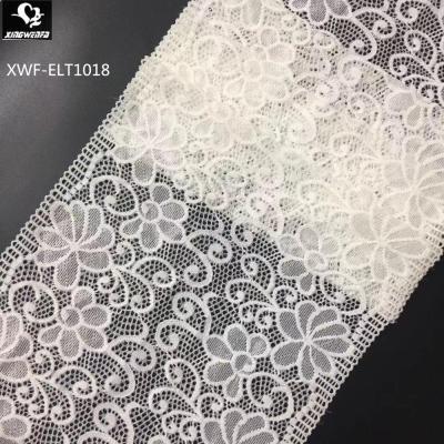 China 1018 underwear lingerie stretch lace trim elastic embroidery lace 18cm trim wide stretch lace trim for sale