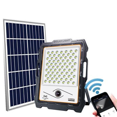 China Garden Hot sale products 100 200 300 400watt Solar Light With Cctv Camera Aluminum Led Flood Lights for sale