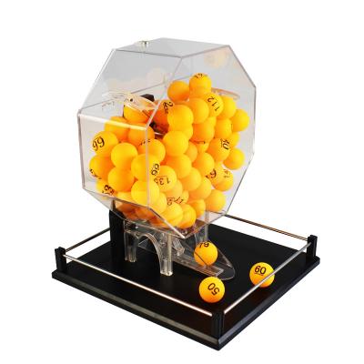 China Transparent Acrylic Bingo Cage Lottery With Color Balls Draw Machine Manual Dip Lucky Draw Lottery Machine for sale