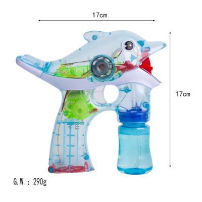 China Electric Toy Bubble Gun Kids LED Light Dolphin Shape Plastic Machine Shooter Bubble Toys With Light Music For Child for sale