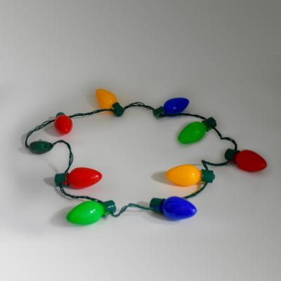 China Large LED Light Bulb Fashion LED Luminous Necklace Party Christmas Colorful Light Bulb Necklace For Party Decoration for sale